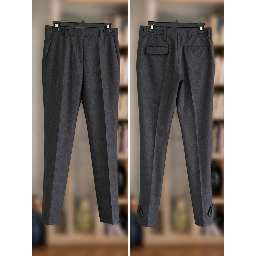 Miu Miu Charcoal Grey‎ Tapered Virgin Wool Trousers Made in Italy Size 38 IT